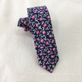 Latest Slim Wholesale Mens Cotton Floral Navy Improt Tie